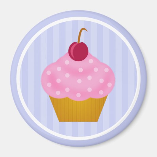 Kawaii Cupcake Kersenmagneet Magneet (Voorkant)