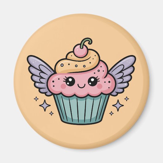 Kawaii Cupcake Magneet (Voorkant)