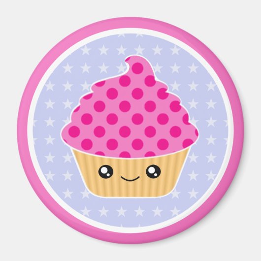 Kawaii Cupcake Magneet (Voorkant)