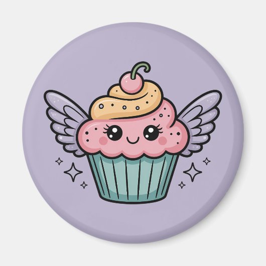 Kawaii Cupcake Magneet (Voorkant)