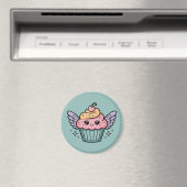 Kawaii Cupcake Magneet (Insitu (Vaatwasser))