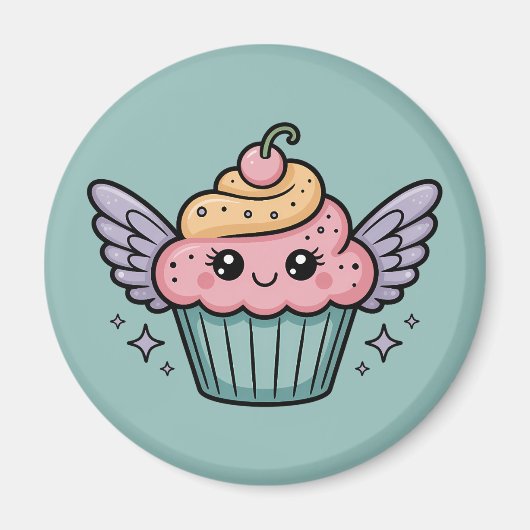 Kawaii Cupcake Magneet (Voorkant)