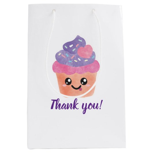 Kawaii Cupcake Medium Cadeauzakje (Voorkant)