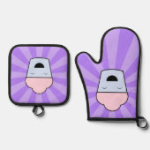 Kawaii Cupcake Ovenwant & Pannenlap Set (Voorkant)