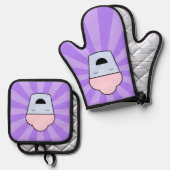 Kawaii Cupcake Ovenwant & Pannenlap Set (Voorkant / Achterkant)