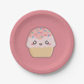 Kawaii cupcake papieren bordje (Voorkant)
