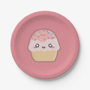 Kawaii cupcake papieren bordje
