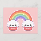 Kawaii Cupcake Rainbow Briefkaart (Voorkant)