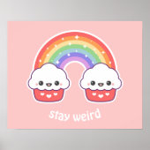 Kawaii Cupcake Rainbow Poster (Voorkant)