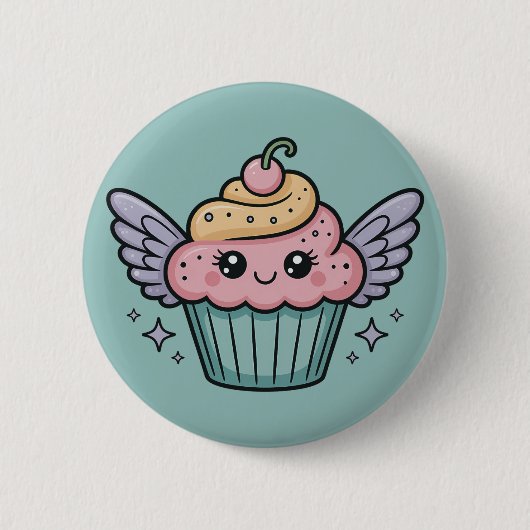 Kawaii Cupcake Ronde Button 5,7 Cm (Voorkant)