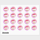 Kawaii Cupcake! Ronde Sticker (Vel)