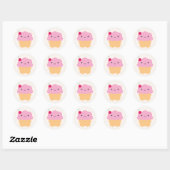 Kawaii Cupcake Ronde Sticker (Vel)