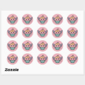 Kawaii Cupcake Ronde Sticker (Vel)
