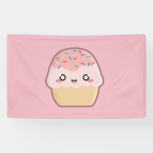 Kawaii cupcake spandoek (Horizontaal)