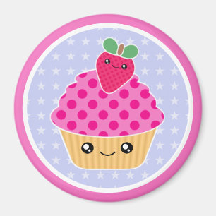 Kawaii Cupcake Strawberry Magnet