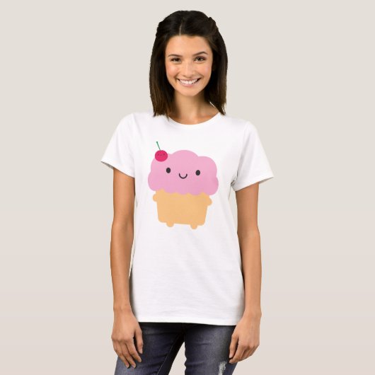 Kawaii Cupcake T-shirt (Voorkant volledig)