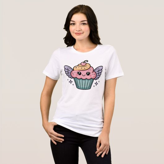  Kawaii Cupcake Tri-Blend Shirt (Voorkant volledig)