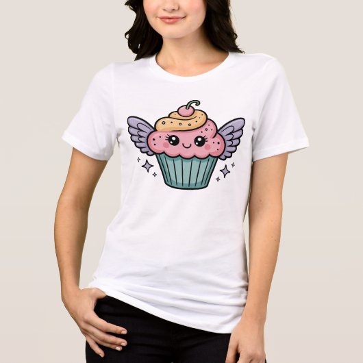  Kawaii Cupcake Tri-Blend Shirt (Voorkant)