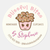 Kawaii Cupcake Zelfgemaakte Cupcake Product Labels (Voorkant)