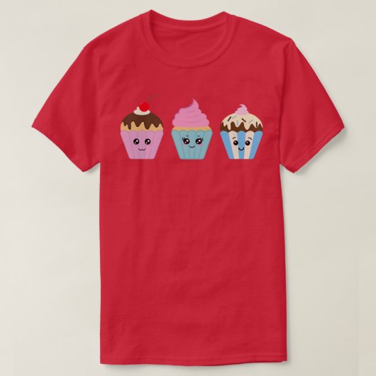 Kawaii Cupcakes Baker Baking Muffin T-shirt (Design voorkant)