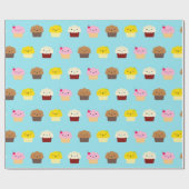 Kawaii Cupcakes Cadeaupapier (Vlak)