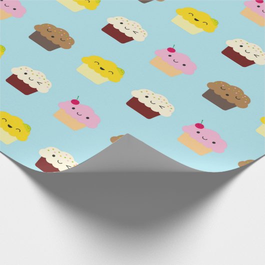 Kawaii Cupcakes Cadeaupapier (Hoek)