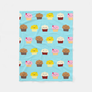 Kawaii Cupcakes Fleece Deken
