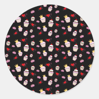 Kawaii Cupcakes Patroon accessoires Ronde Sticker