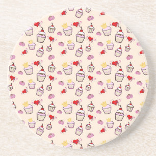 Kawaii Cupcakes Pattern accessoires Zandsteen Onderzetter