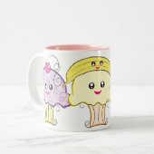 Kawaii Cupcakes Tweekleurige Koffiemok (Voorkant links)