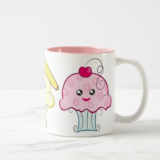 Kawaii Cupcakes Tweekleurige Koffiemok (Rechts)