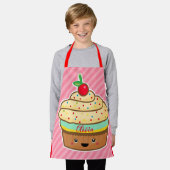 kawaii CUSTOM NAME kinder retro All-Over Print Apr Schort (Gedragen)