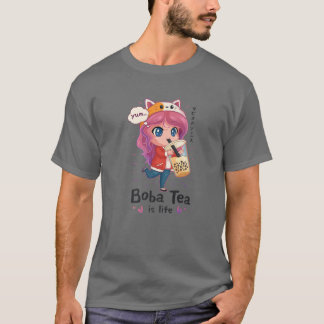 Kawaii Cute Anime Girl Otaku Japanse Boba Tea is T-shirt