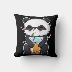 Kawaii Cute Anime Panda Boba Bubble Tea Otaku Men Kussen
