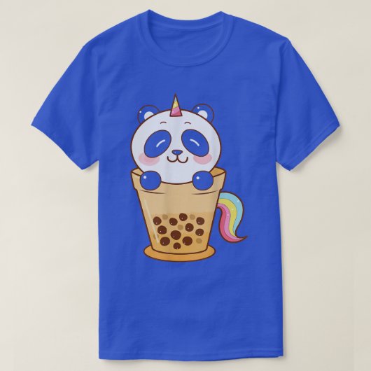 Kawaii Cute Anime Panda Boba Bubble Tea Otaku Men T-shirt (Design voorkant)