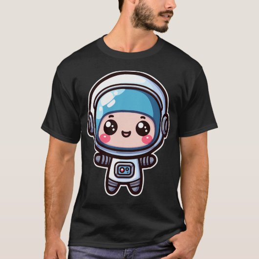 Kawaii Cute Astronaut 4 T-shirt (Voorkant)