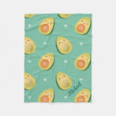 Kawaii Cute Avocados Let's Avocuddle Pattern Fleece Deken (Voorkant)