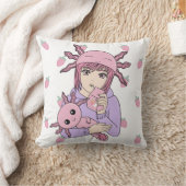 Kawaii Cute Axolotl Strawberry Milk Anime Kussen (Deken)