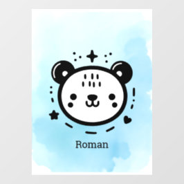 Kawaii Cute Beer Gezicht - Kawaii Minimalistische  Raamsticker