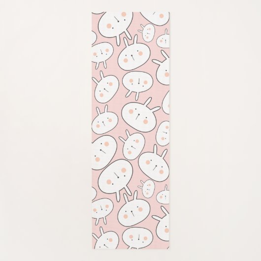 Kawaii Cute Big Bunny Rabbits Pattern Yogamat (Voorkant)