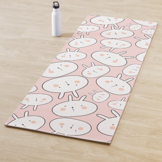 Kawaii Cute Big Bunny Rabbits Pattern Yogamat (In situ)