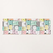 Kawaii Cute Big Cats Pattern Yogamat (Voorkant (horizontaal))