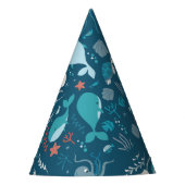 Kawaii Cute Blue Whales and Zee Life. Feesthoedjes (Voorkant)