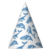 Kawaii Cute Blue Whales Pattern. Feesthoedjes (Voorkant)