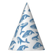 Kawaii Cute Blue Whales Pattern. Feesthoedjes (Links)