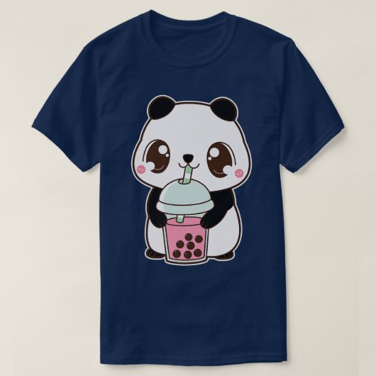 Kawaii Cute Boba Panda Bear Strawberry Bubble Pear T-shirt (Design voorkant)