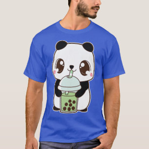 Kawaii Cute Boba Panda Beer Green Bubble Pearl Mil T-shirt