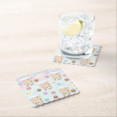 Kawaii Cute Bubble Pearl Milk Tea Tapioca Boba Kartonnen Onderzetters (Insitu)