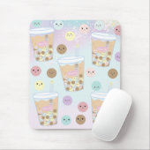 Kawaii Cute Bubble Pearl Milk Tea Tapioca Drink Muismat (Met muis)