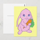 Kawaii Cute Cartoon Bunny Rabbit Carrot Briefkaart (Voorkant / Achterkant)